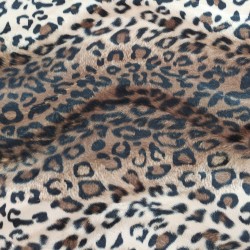Brown Leopard - Faux Fur Pony Skin Velboa Fabric Material