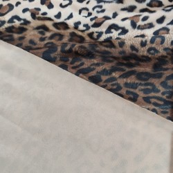 Brown Leopard - Faux Fur Pony Skin Velboa Fabric Material