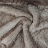 Super Luxury Faux Fur Fabric Material - Beige & Brown Fleck - High Quality