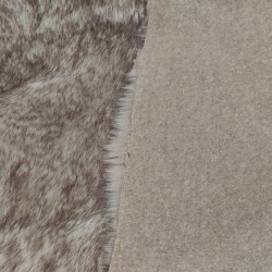 Super Luxury Faux Fur Fabric Material - Beige & Brown Fleck - High Quality