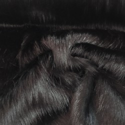 Super Deluxe Luxury Faux Fur Fabric Material - Black Long Hair 4cm