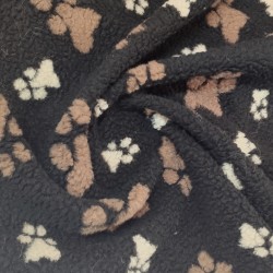 Dark Brown With Cream & Light Brown Paws - Luxury Sherpa Fabric - A1296 - YF230/350