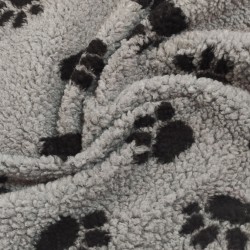 Grey With Black Large Paws - Luxury Sherpa Fabric - A1296 - YF230/350