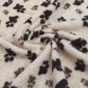 Beige With Light & Dark Brown Paws - Luxury Sherpa Fabric - A1296 - YF230/350