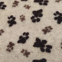 Beige With Light & Dark Brown Paws - Luxury Sherpa Fabric - A1296 - YF230/350