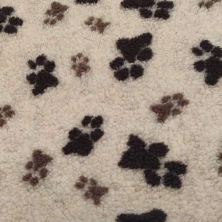 Beige With Light & Dark Brown Paws - Luxury Sherpa Fabric - A1296 - YF230/350