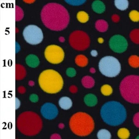 Black Bubble Print Premium Anti-Pill Polar Fleece Designs Fabric