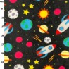 Black Space Print Premium Anti-Pill Polar Fleece Designs Fabric