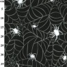 Black Spiderweb - Halloween Theme Polycotton Fabric Material - 110cm Wide