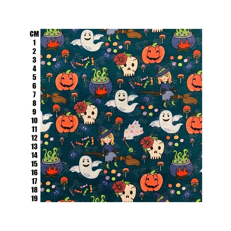 Halloween Witch - Halloween Theme Polycotton Fabric Material - 110cm Wide