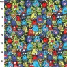 Kids Monsters - Halloween Theme Polycotton Fabric Material - 110cm Wide