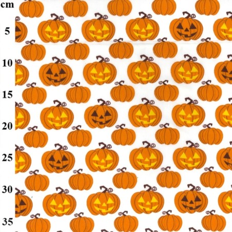 Pumpkin Pattern - Halloween Theme Polycotton Fabric Material - 110cm Wide