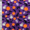 Purple Halloween Witch - Halloween Theme Polycotton Fabric Material - 110cm Wide