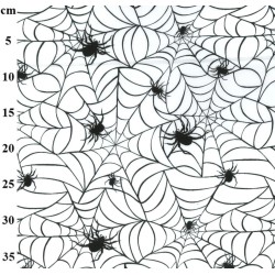 White Spiderweb - Halloween Theme Polycotton Fabric Material - 110cm Wide