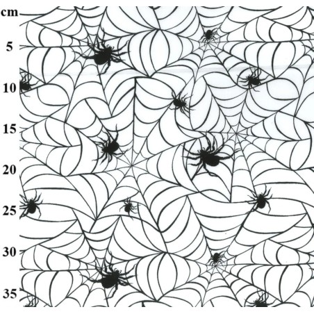 White Spiderweb - Halloween Theme Polycotton Fabric Material - 110cm Wide