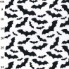 White With Black Bats - Halloween Theme Polycotton Fabric Material - 110cm Wide