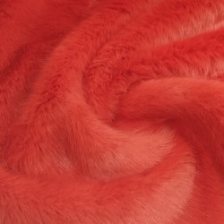 Super Deluxe Luxury Faux Fur Fabric Material - Salmon Pink / Red
