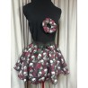 Adults Small Handmade Day of the Dead Tutu With Black Netting & Matching Scrunchie