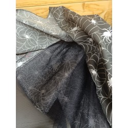 Adults Small Handmade Black Spiderweb Tutu With Black Netting & Matching Scrunchie