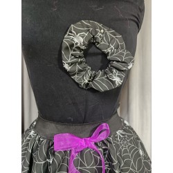 Adults Small Handmade Black Spiderweb Tutu With Black Netting & Matching Scrunchie