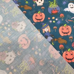 Halloween Witch - Halloween Theme Polycotton Fabric Material - 110cm Wide