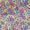 Rainbow Eyeballs - Halloween Theme Polycotton Fabric Material - 110cm Wide