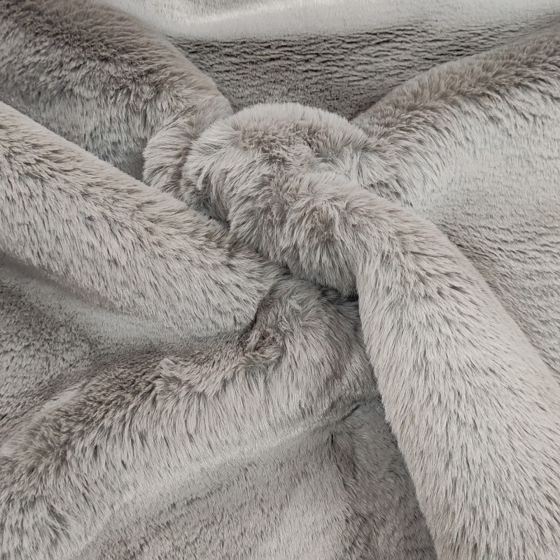 Super Deluxe Luxury Faux Fur Fabric Material - Taupe Grey - 3091
