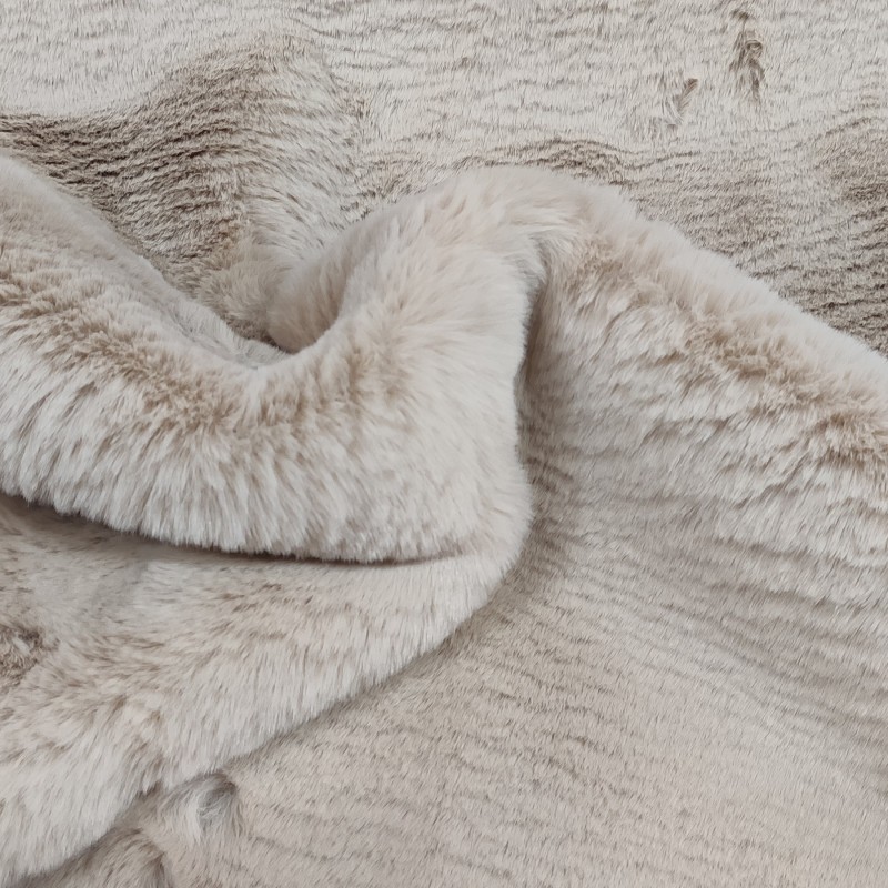 Super Deluxe Luxury Faux Fur Fabric Material - Beige - 3091