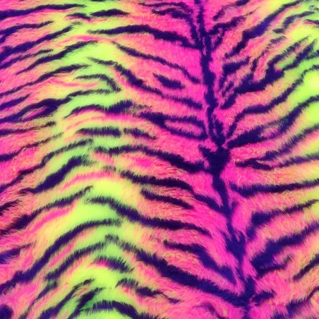 Neon Tiger Jacquard Fur Fabric - R2 Quality