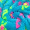 Turquoise Snake & Star Jacquard Fur Fabric - R2 Quality