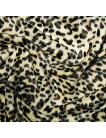 Baby Leopard Soft Animal Print Velboa Faux Fur Fabric