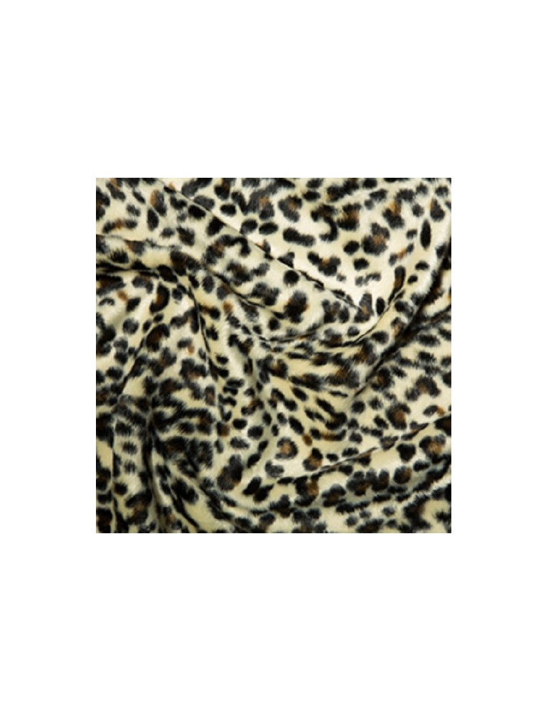 Baby Leopard Soft Animal Print Velboa Faux Fur Fabric