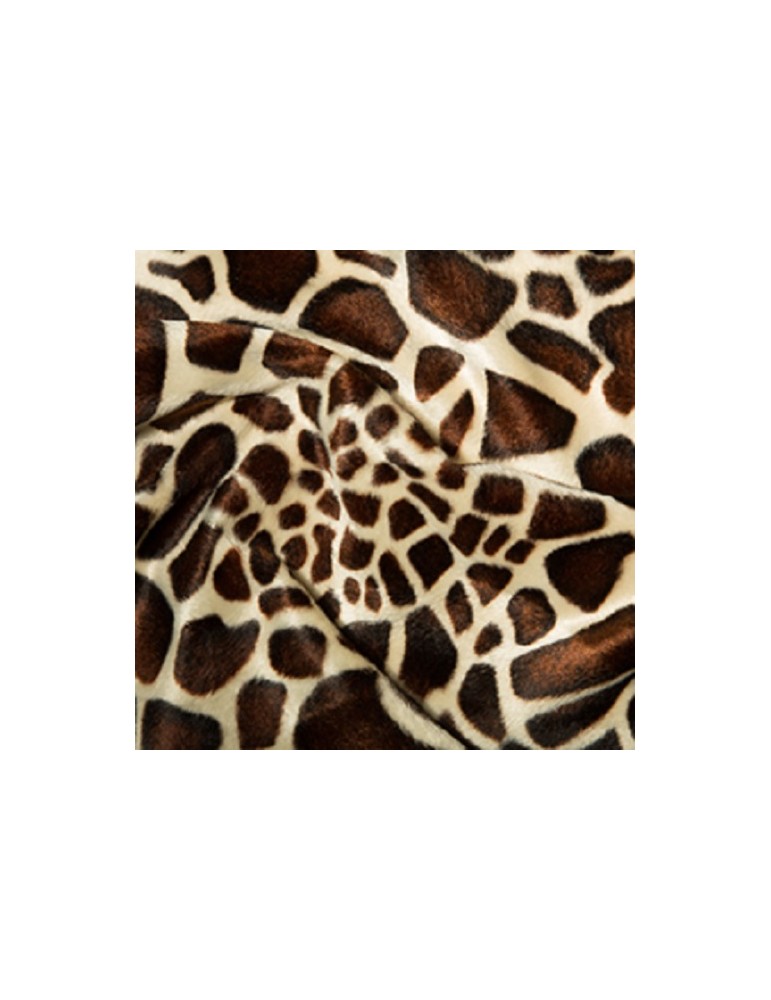 Baby Giraffe Soft Animal Print Velboa Faux Fur Fabric