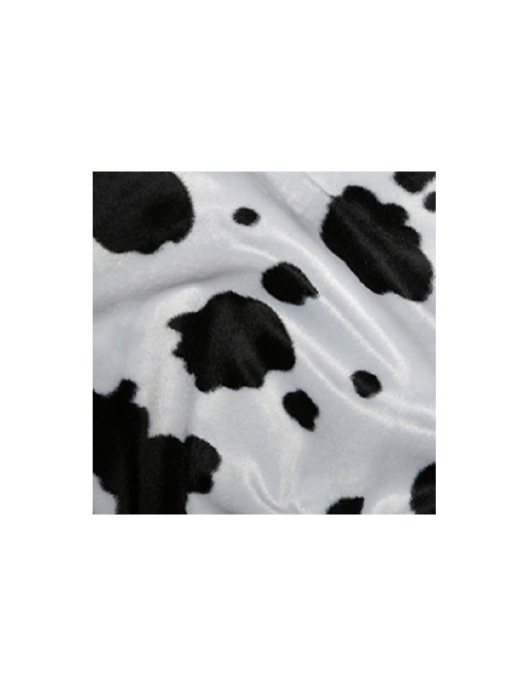 Black Cow Soft Animal Print Velboa Faux Fur Fabric