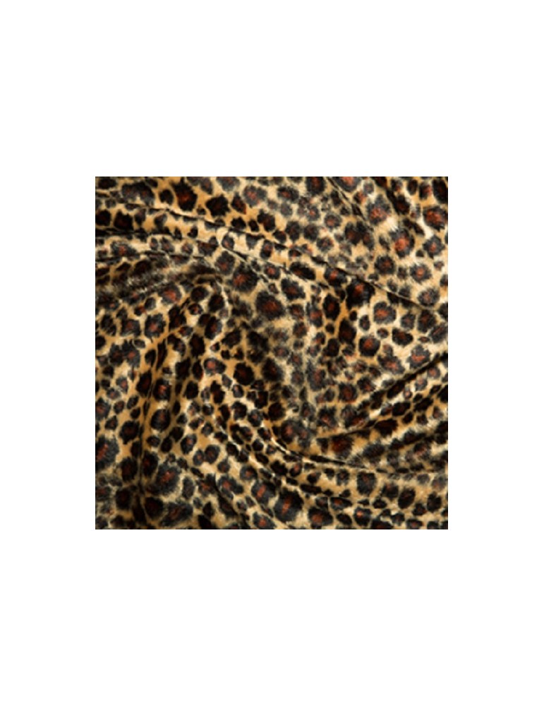 Leopard Soft Animal Print Velboa Faux Fur Fabric