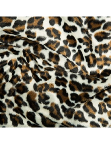 Snow Leopard Soft Animal Print Velboa Faux Fur Fabric