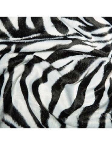 Zebra Soft Animal Print Velboa Faux Fur Fabric