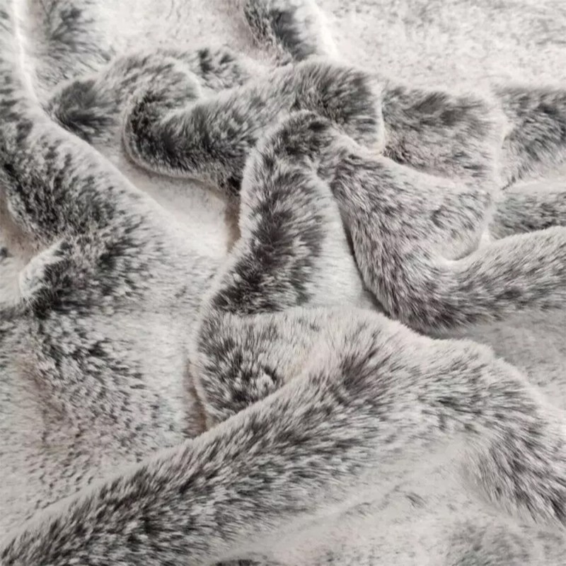 Super Deluxe Luxury Faux Fur Fabric Material - Black Frost - High Quality - 3091