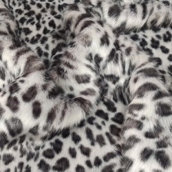 Super Deluxe Luxury Faux Fur Fabric Material - Grey Leopard - SAL-1541