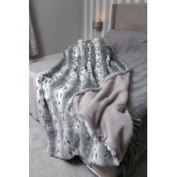Sodes Lynx Black & White w/ Silver Polar Fleece High Quality Super Deluxe Throw