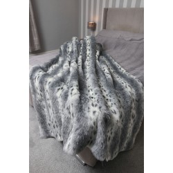 Sodes Lynx Black & White w/ Silver Polar Fleece High Quality Super Deluxe Throw