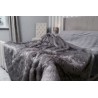 Grey Wolf Faux Fur w/ Silver Polar Fleece Lining High Quality Super Deluxe Throw