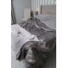 Grey Wolf Faux Fur w/ Silver Polar Fleece Lining High Quality Super Deluxe Throw