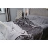 Grey Wolf Faux Fur w/ Silver Polar Fleece Lining High Quality Super Deluxe Throw