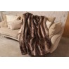 Brown Wolf w/ Cream Sheep Skin Lining High Quality Super Deluxe Throw