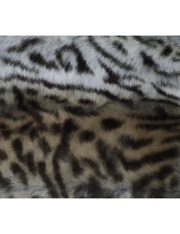 Grey Leopard Super Luxury Faux Fur Fabric