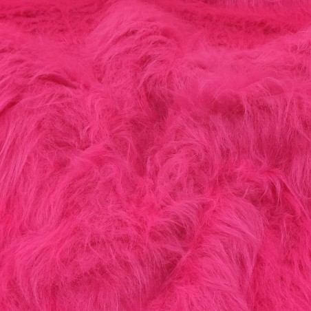 Cerise Luxury Long Haired Faux Fur Fabric