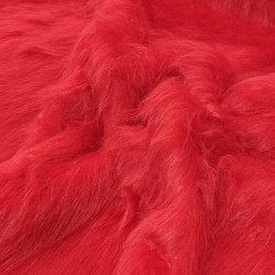 Red Luxury Long Haired Faux Fur Fabric