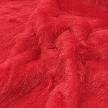 Red Luxury Long Haired Faux Fur Fabric