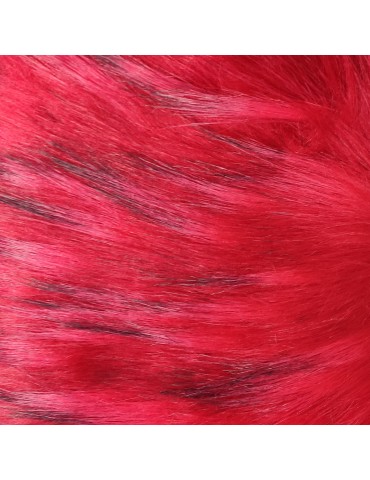 Red Black Fleck Super Luxury Faux Fur Fabric